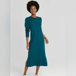 100% Cotton Teal Long Sleeve Maxi